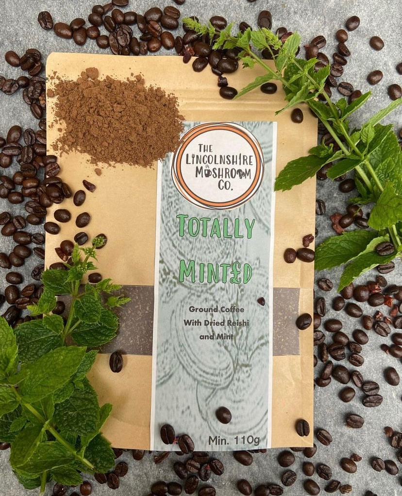 reishi mushroom coffee dried mint chocolate totally minted