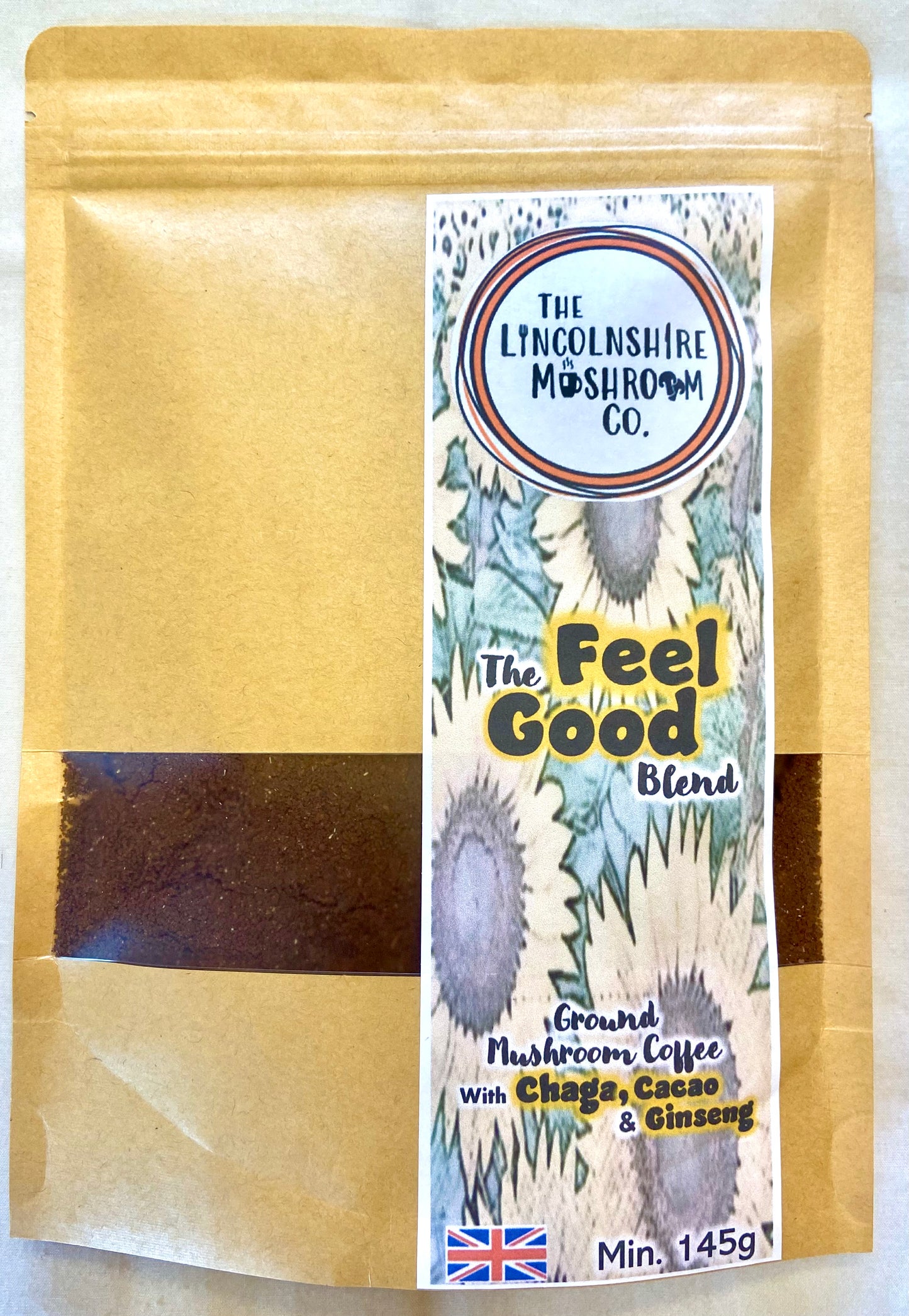 The “Feel Good” Blend. Chaga, Cacao & Ginseng Ground Mushroom Coffee