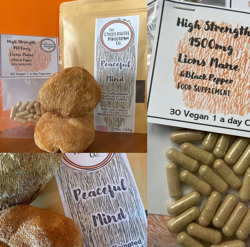 Peaceful Mind, De-Caffeinated Adaptogenic Lions Mane Mushroom Ground Coffee with Turmeric