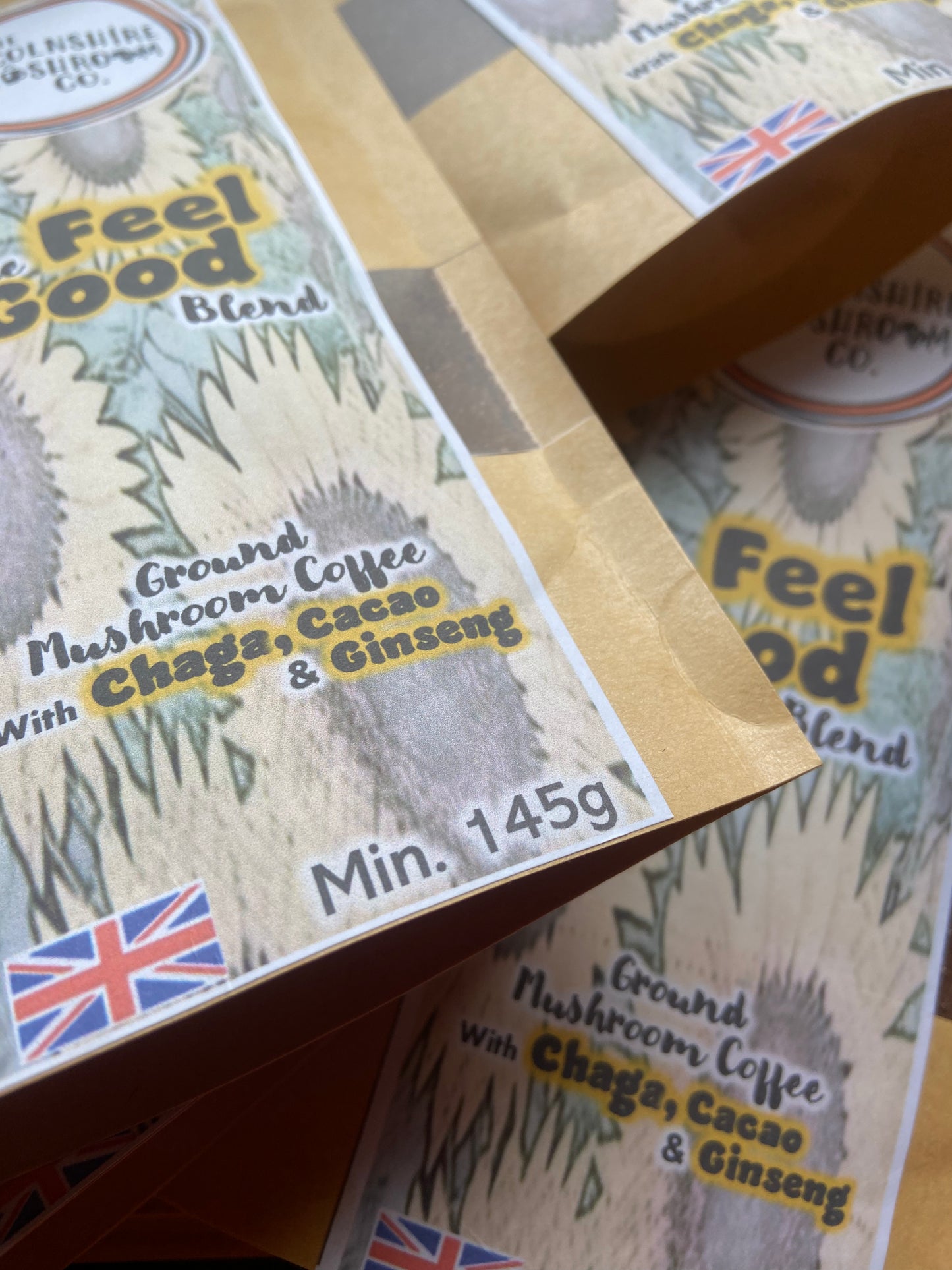 The “Feel Good” Blend. Chaga, Cacao & Ginseng Ground Mushroom Coffee