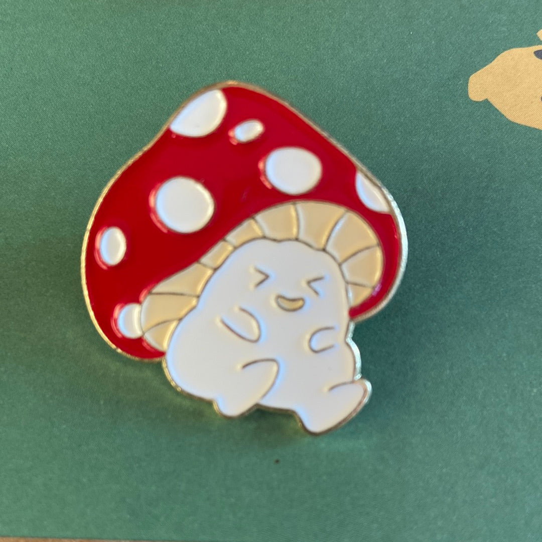 Fat Happy Mushroom Pin Badge
