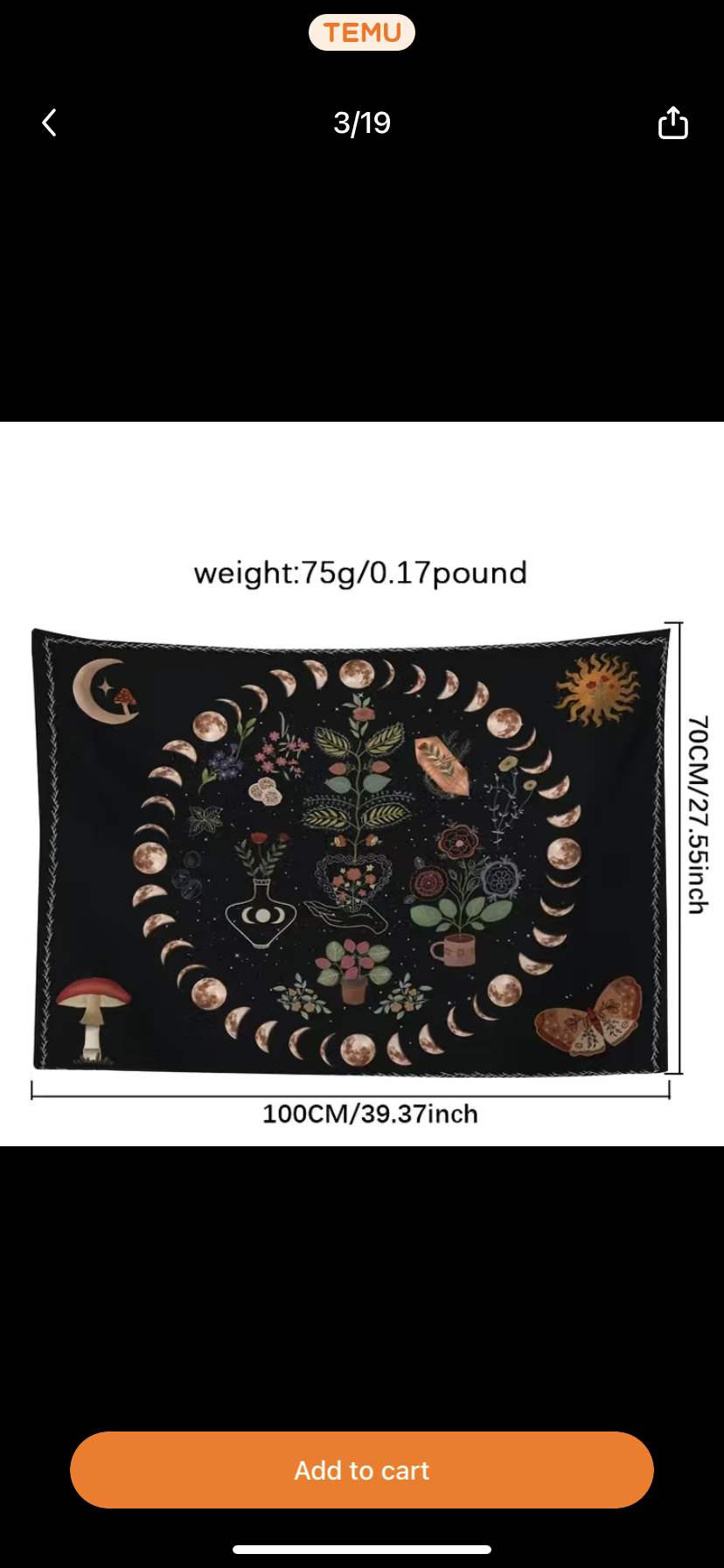 Astrology Fungi Decorative Wall Hanging/ table cloth