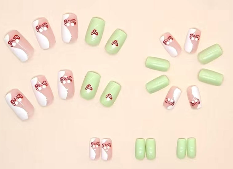 Cute Toadstool Press On Nails Kit