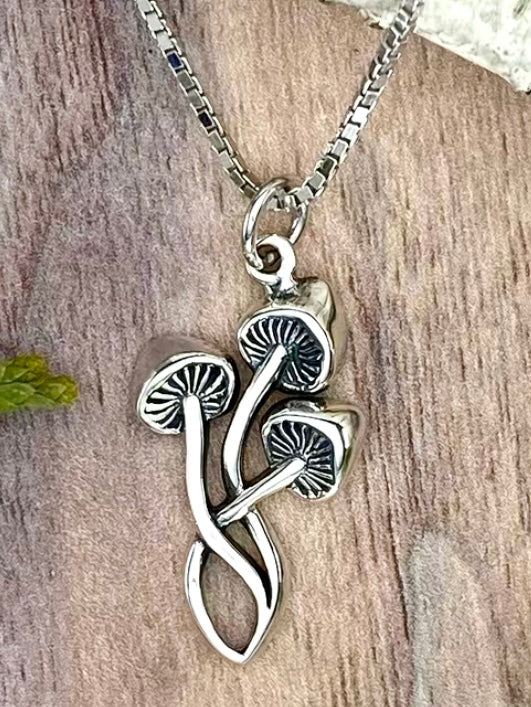 Vintage Dark Mushroom Necklace